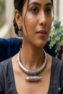 Rajasthani hasuli choker set: boho tribal indian jewelry 1