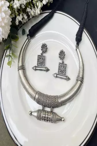 Rajasthani hasuli choker set: boho tribal indian jewelry
