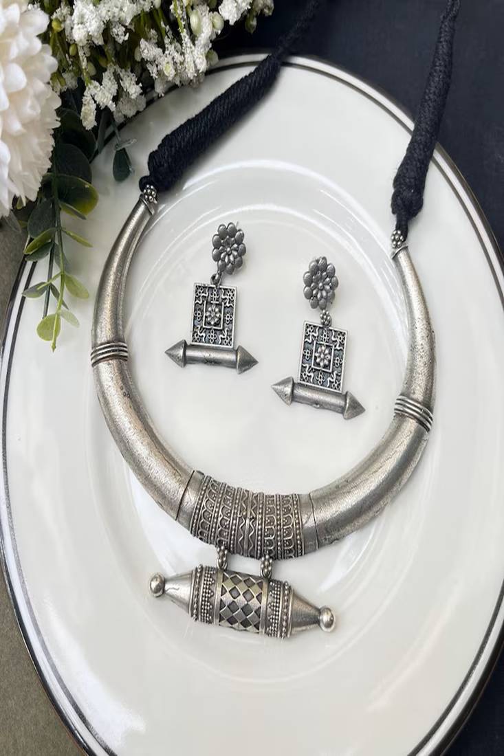 Rajasthani hasuli choker set: boho tribal indian jewelry