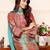 Ethnic Motifs Printed Chanderi Silk Kurta With Trousers And Dupatta