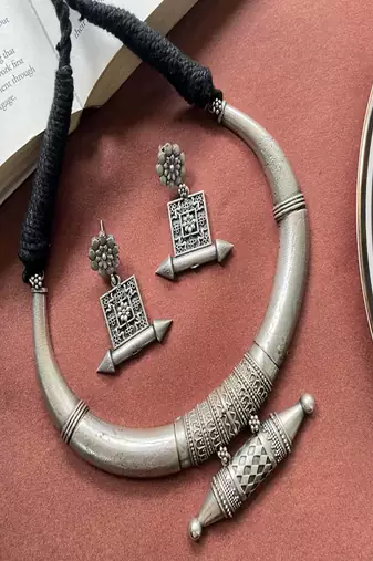 Rajasthani hasuli choker set: boho tribal indian jewelry