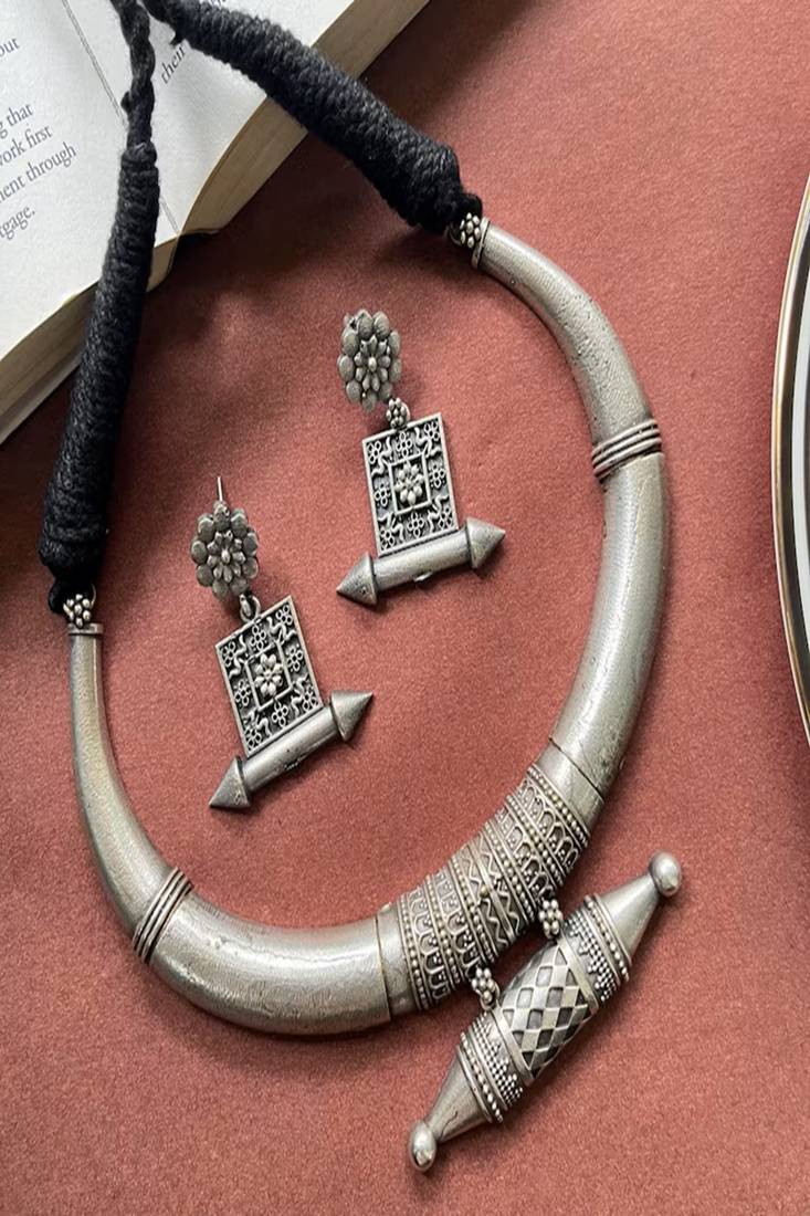 Rajasthani hasuli choker set: boho tribal indian jewelry