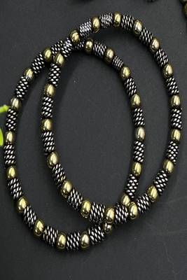 Oxidized indian jewelry set: dual tone necklace, jhumki, ring & bangles 4
