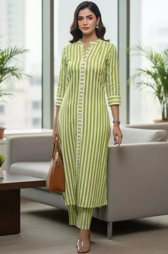 Women Printed Regular Kurta with Trousers