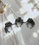 Oxidized ghungroo ring