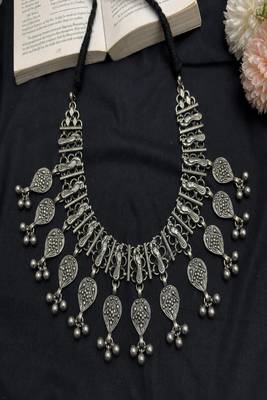 Vintage tribal silver statement necklace, boho gypsy choker necklace 2