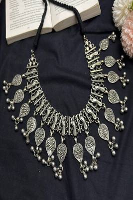 Vintage tribal silver statement necklace, boho gypsy choker necklace 3