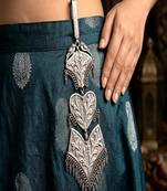 Oxidized silver kamar kandora, saree chabi challa, handmade indian satka waist keychai