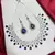 Royal Blue Teardrop Crystal Bridal Necklace Earrings Set, Silver CZ Wedding Jewelry