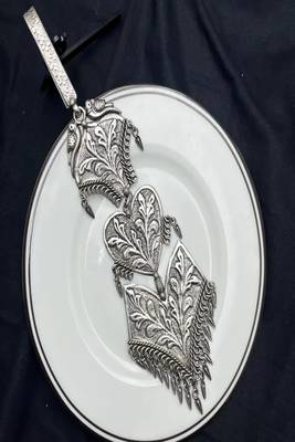 Oxidized silver kamar kandora, saree chabi challa, handmade indian satka waist keychai 3