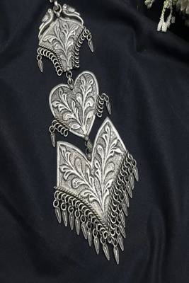 Oxidized silver kamar kandora, saree chabi challa, handmade indian satka waist keychai 4