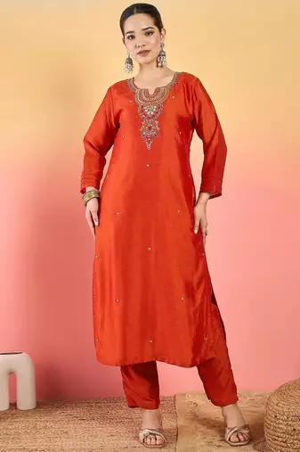 Women Ethnic Motifs Embroidered Regular Kurta with Trousers & Dupatta