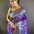 purple satin silk blend zari woven saree with unstitched blouse piece.