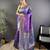 purple satin silk blend zari woven saree with unstitched blouse piece.