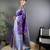 purple satin silk blend zari woven saree with unstitched blouse piece.