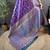 purple satin silk blend zari woven saree with unstitched blouse piece.
