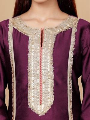 Yoke Design Regular Sequinned Kurta with Trousers & With Dupatta 4