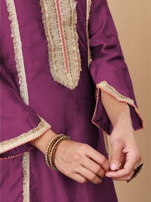Yoke Design Regular Sequinned Kurta with Trousers & With Dupatta 5