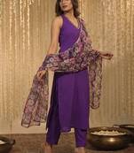 Women Floral Regular Gotta Patti Kurta with Trousers & With Dupatta