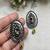 Oxidized peacock earrings, dual tone indian statement studs