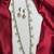 Long temple necklace set with earrings, ruby green stone bridal jewelry