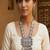 Oxidized silver boho necklace set, ethnic tribal jewelry