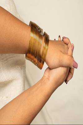 Gold bangle set: stackable indian chudi, minimalist ethnic jewelry, size 2.8 2