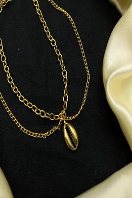 Gold cowrie shell anklet | double layer chain ankle bracelet 3