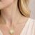 Gold hexagon diamond necklace and stud earrings set