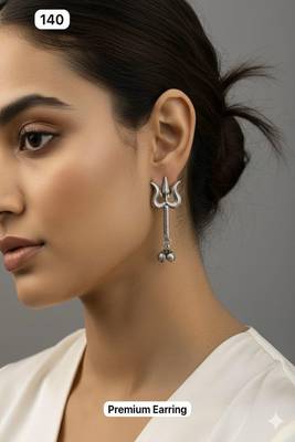 Silver trident earrings | trishul studs | spiritual shiva jewelry 1