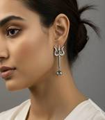 Silver trident earrings | trishul studs | spiritual shiva jewelry