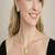Gold teardrop crystal bridal jewelry set, minimalist tassel pendant necklace earrings