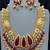 Antique gold kundan choker necklace set with ruby red stones