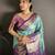 blue kanjeevaram silk blend zari woven saree with unstitched blouse piece.