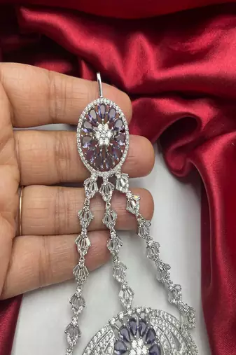 Royal lavender tanzanite passa jhumar