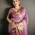 lavender kanjeevaram silk blend zari woven saree with unstitched blouse piece.