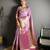 lavender kanjeevaram silk blend zari woven saree with unstitched blouse piece.