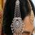 Silver-finished bridal passa  zircon studded jhumar hair jewelry for weddings