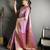 lavender kanjeevaram silk blend zari woven saree with unstitched blouse piece.