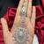 Silver-finished bridal passa  zircon studded jhumar hair jewelry for weddings