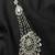 Silver-finished bridal passa  zircon studded jhumar hair jewelry for weddings