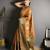 orange kanjeevaram silk blend zari woven saree with unstitched blouse piece.