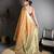 orange kanjeevaram silk blend zari woven saree with unstitched blouse piece.