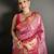 rani kanjeevaram silk blend zari woven saree with unstitched blouse piece.