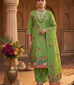 Pista handwoven jamdani cotton suit