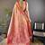 pink silk blend blend zari woven saree with unstitched blouse piece.
