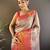 blue silk blend blend zari woven saree with unstitched blouse piece.
