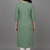 Sage green leaf embroidered kurti set