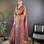 rust silk blend blend zari woven saree with unstitched blouse piece.