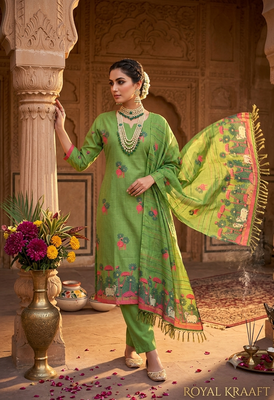 Pista handwoven jamdani cotton suit 3